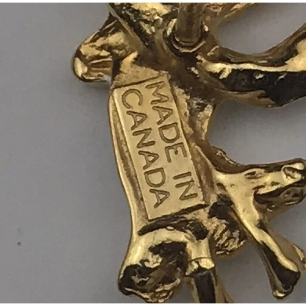 Angel Vintage Pin Gold Tone Brooch Small Enamel Painted Made In Canada